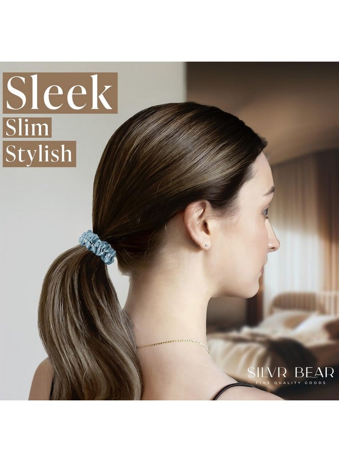 SILVR BEAR Luxury Satin Scrunchies SAME 6 COLORS AS PIC, Anti-Hair-Breakage, Hair Ties, Scrunchies Set for Girls, Women, Best gift for Sister, Friend, Mom (Pastel Skinny) - Image 4