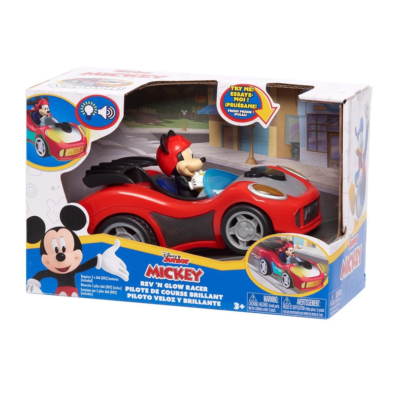 جست بلاس Mickey Mouse Rev 'n Go Mosts مع الأضواء والأصوات Mickey Car's Mickey Mouse Toys Kids Fin - Image 1