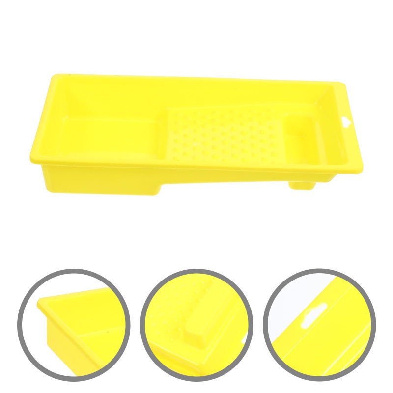4 Inch Yellow Plastic Paint Roller Tray Universal Pan For Home Interior Painting Supplies - Image 5