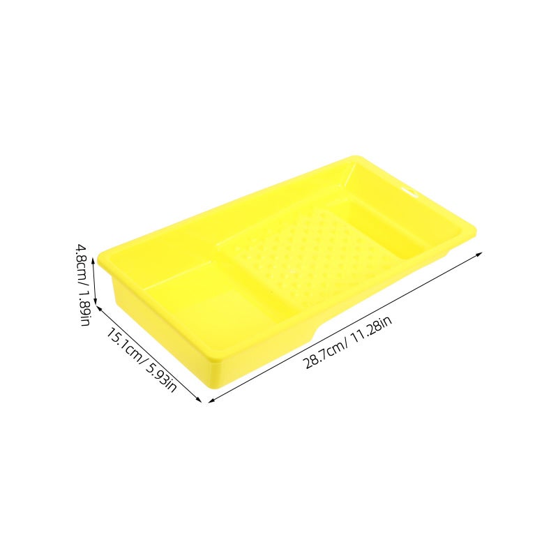 4 Inch Yellow Plastic Paint Roller Tray Universal Pan For Home Interior Painting Supplies - Image 3