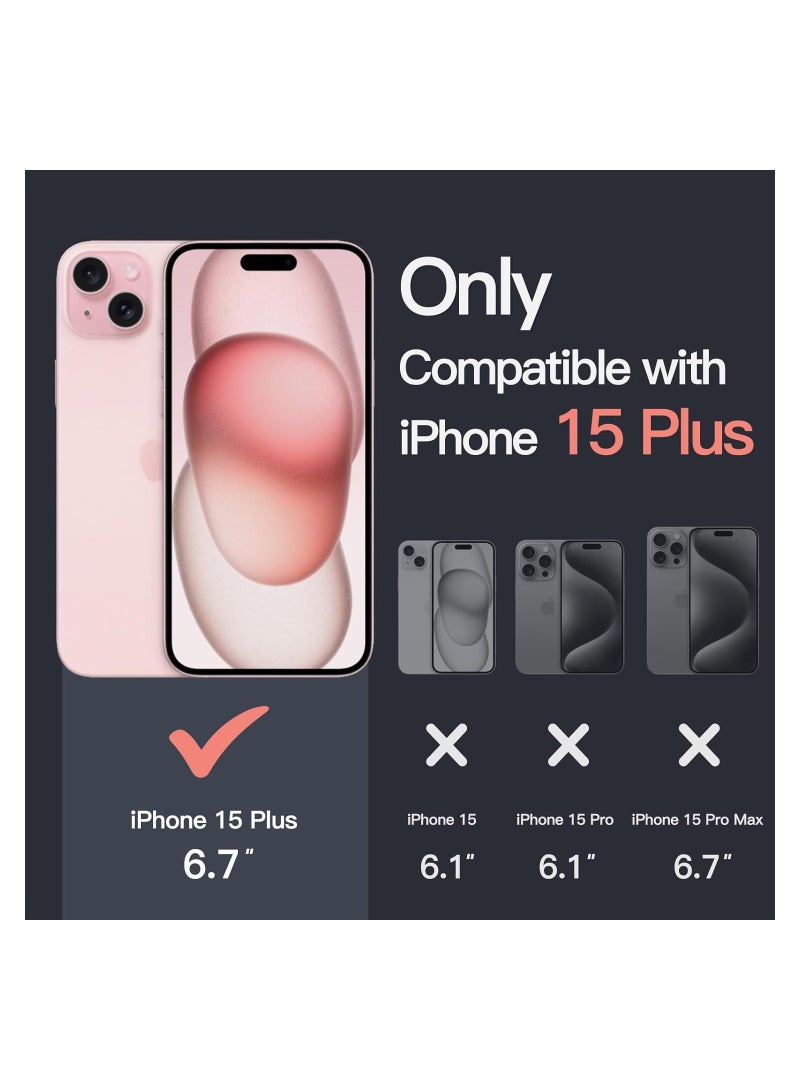 جي تيك حافظة لهاتف iPhone 15 Plus مقاس 6.7 بوصات غير صفراء مقاومة للصدمات ومضادة للخدش وخلفية شفافة باللون الذهبي الوردي - Image 2