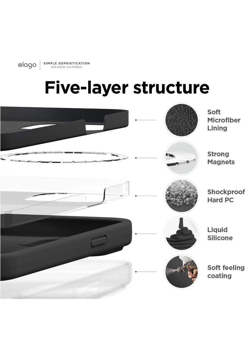 Silicone for iPhone 14 Pro MAX case cover Shockproof compatible with MagSafe - Black - Image 4