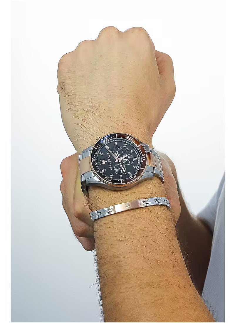 Maserati - Men's Sfida Chronograph Two Tone Stainless Steel Black Dial Watch - R8873640009 - Image 1