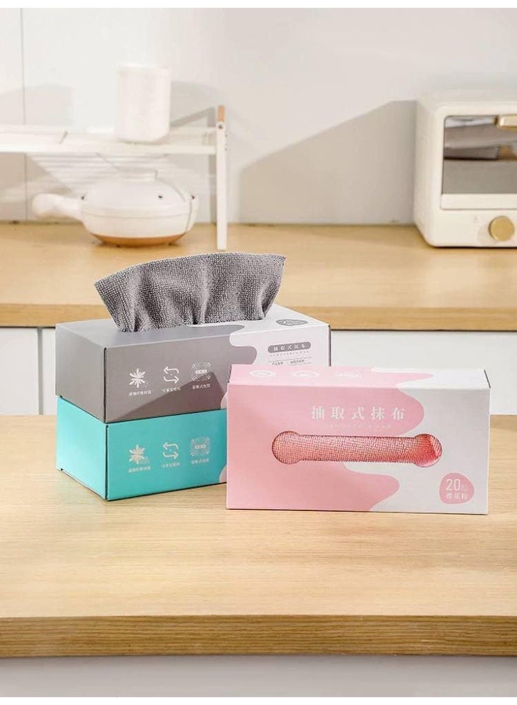 مناديل تنظيف مايكروفايبر متعددة الاستخدامات (قابلة لإعادة الاستخدام / للاستعمال مرة واحدة) - عبوة واحدة مكونة من 20 قطعة - اختيار اللون عشوائى - Image 2