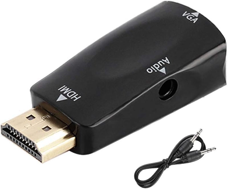 SANCY Store 1080P HDMI Male to VGA Female Converter Adapter, with 3.5mm Audio Output Cable, for PC/Laptop/DVD/Desktop/Flat Panel/Digital STB/Player - Image 1