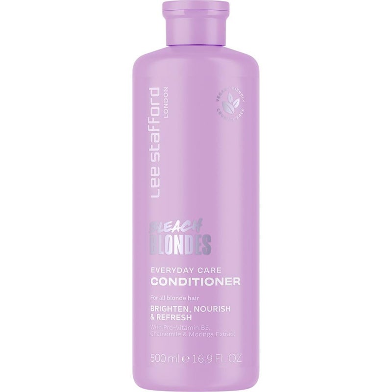 Lee Stafford بلسم لي ستافورد اليومي للشقراوات | العناية بالشقراوات المبيضة يوميًا - الأفضل لتخفيف درجات اللون الأصفر، وتفتيح وتجديد للشعر الأشقر الفاتح، مرطب للشعر الملون الجاف والتالف، 16.7 أونصة سائلة - Image 1