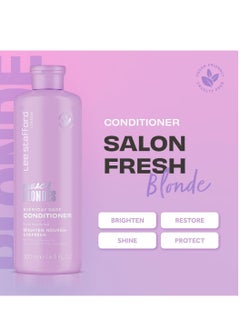Lee Stafford Lee Stafford Daily Blonde Conditioner | Bleach Blondes Everyday Care - Best to Neutralize Yellow Tones, Brighten & Refresh for a Lighter Blonde, Hydrating for Dry, Damaged Colored Hair, 16.7 Fl Oz  - Image 2