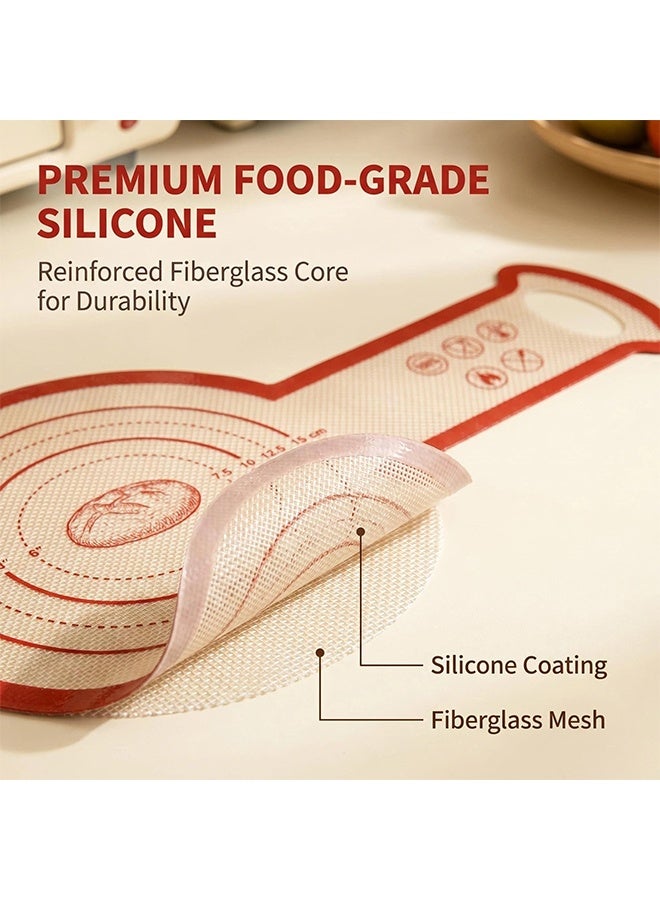 Silicone Dutch Oven Bread Sling with Extra Long Handles | Non Stick Oven Safe Reusable Baking Mat | 2 Pcs Oval and Round - Image 4
