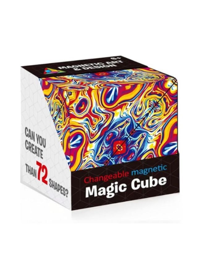 صندوق تغيير الشكل، مكعب فidget مع 36 مغناطيس نادر - مكعب سحري ثلاثي الأبعاد استثنائي - لعبة مكعب مغناطيسي تتحول إلى أكثر من 70 شكل، تصميم متعدد الألوان - Image 5