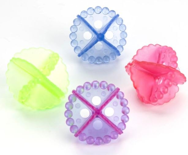 ImegaZ Plastic Colorful Laundry Ball Reusable Washing Laundry Dryer Ball Fabric Softener Helper Wash Ball Antiwrap Protection Washing Clothes Ball Set of 4 - Image 1