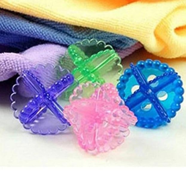 ImegaZ Plastic Colorful Laundry Ball Reusable Washing Laundry Dryer Ball Fabric Softener Helper Wash Ball Antiwrap Protection Washing Clothes Ball Set of 4 - Image 2