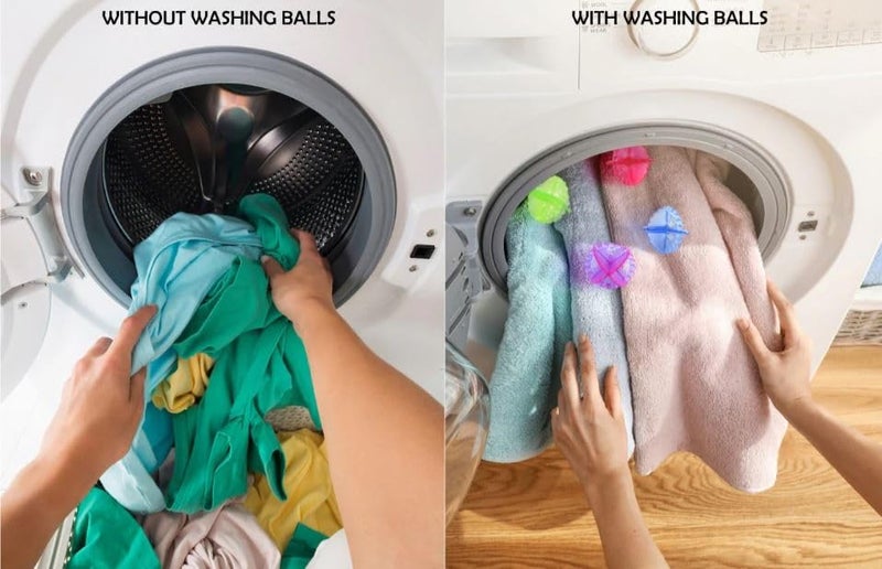ImegaZ Plastic Colorful Laundry Ball Reusable Washing Laundry Dryer Ball Fabric Softener Helper Wash Ball Antiwrap Protection Washing Clothes Ball Set of 4 - Image 3