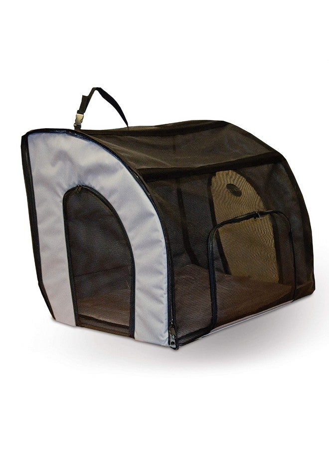 Travel Safety Carrier For Pets, Dog Crate For Car Travel, Dog SoftSided Carrier For Medium Dogs, Portable Car Seat Kennel, Gray/Black Medium 24 X 19 X 17 Inches