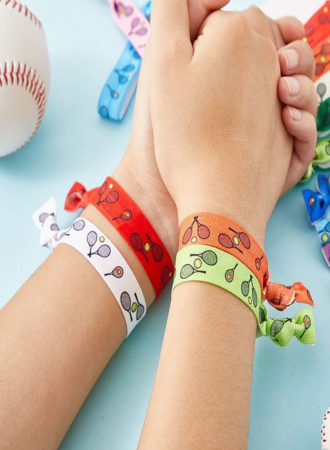 MTLEE Tennis Party Favors: 20 Pieces Ribbon Hair Accessories, No Crease Knotted Colorful Elastics for Women, Girls, Players - Sport Party Gifts - Image 5