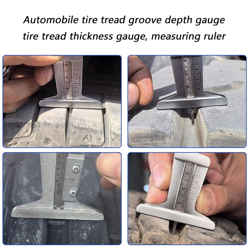 Lightweight Tire Treads Gauge Measuring Tool Enabling Measurements for Automotive and Rubber Products Professional Depth Gauge - Image 2
