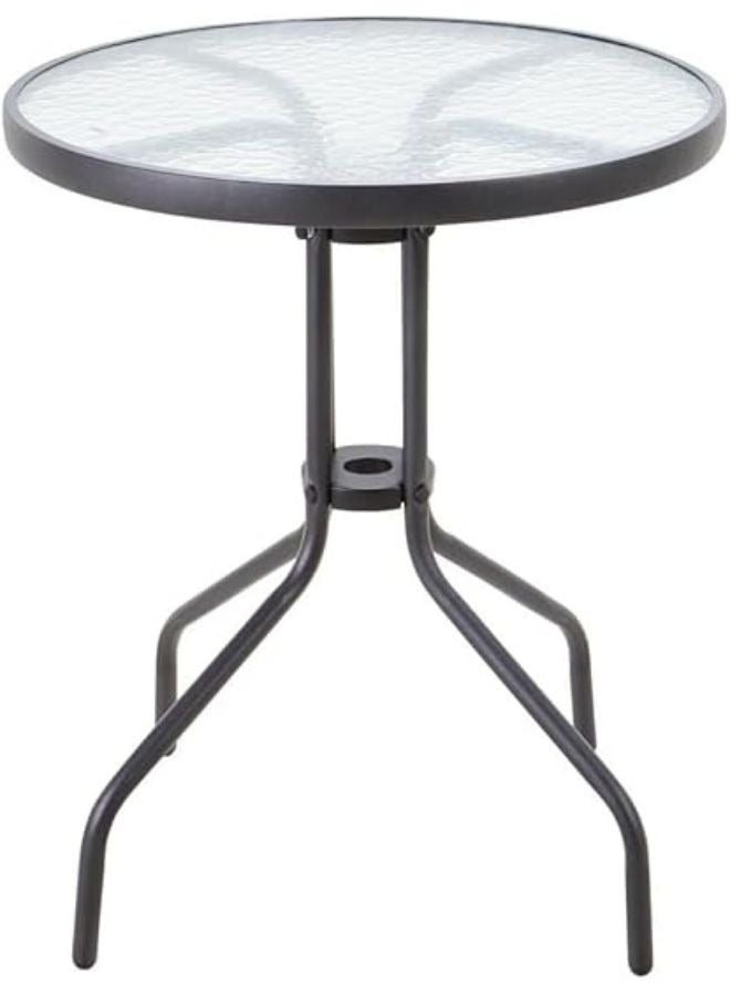 Harmony Home Harmoney Home 3-Piece Outdoor Bistro Dining Set – Black Poly Rattan Chairs & Round Glass-Top Table – Stylish & Compact Patio Furniture for Balconies & Gardens – (60 x 50 x 75 cm) - Image 4