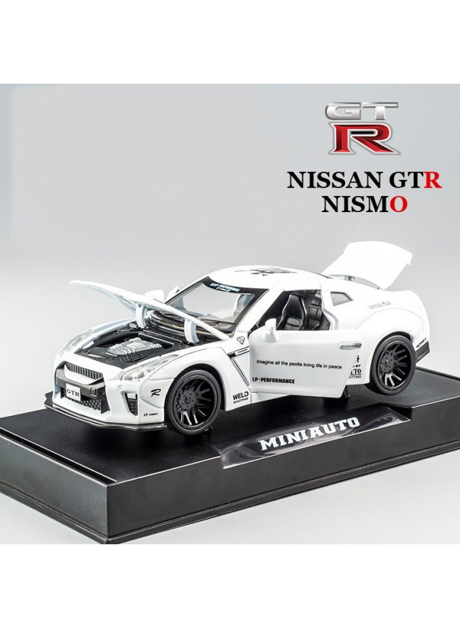 Boxed Jianyuan Nissan GTR R35 Simulation 1:32 Alloy Car Model Children Sports Car Model Ornaments-Color:White [boxed]]  - Image 1