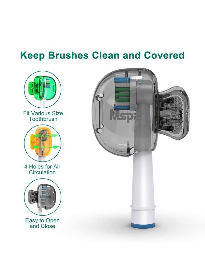 Mspan Electric Toothbrush Cover Cap: Brush Head Protector Cute Plastic Clip Pod - Toothbrush Travel Case for Traveling & Home - 4 Packs - Image 3