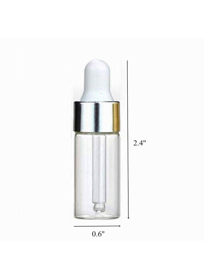 Pinklife 30 Packessential Oils Glass Dropper Bottlestravel Size Serum Sample Vialsmini Perfume Clear Bottles With Glass Eye Dropper (5Ml)  - Image 2
