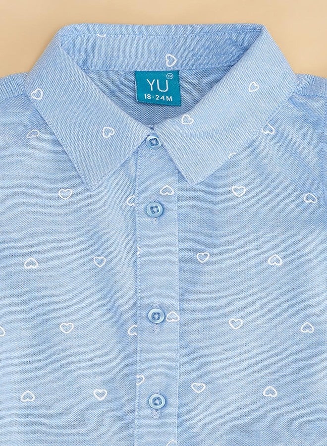 YU by Pantaloons Baby Girl's Regular Fit Top (110149497002_Medium Blue - Image 3