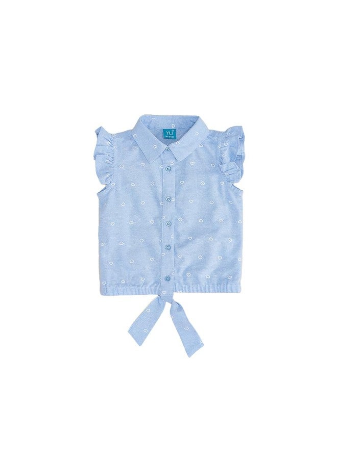 YU by Pantaloons Baby Girl's Regular Fit Top (110149497002_Medium Blue - Image 1