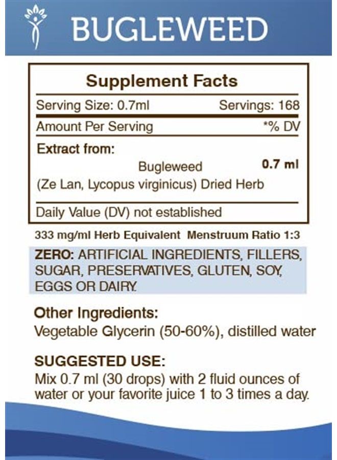 Secrets of the Tribe Bugleweed Tincture Alcohol-Free Extract, Bugleweed (Ze LAN, Lycopus Virginicus) Dried Herb (4 FL OZ) - Image 2