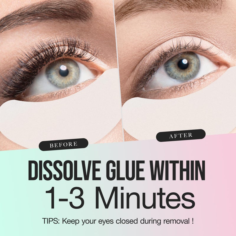 LASHVIEW Eyelash Extension Remover Cream Gentle Aloe Vera Formula, Lash Removal Kit with Eye Patches & Cotton Swabs(10g) - Image 4