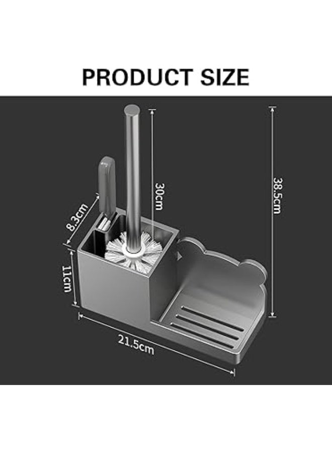 Arabest Toilet Bowl Brush Holder Set, Plastic Wall-mounted Toilet Brush, Suit With Ventilation Frame, Brush For Cleaning Dead Corners, Convenient Storage Rack - Image 2