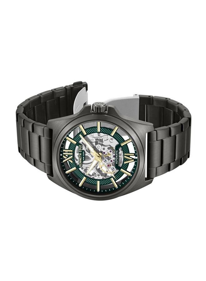 Kenneth Cole New York Pelham BayMen's 44mm Automatic Watch with Green Dial & Gunmetal Stainless Steel Bracelet  - Image 2