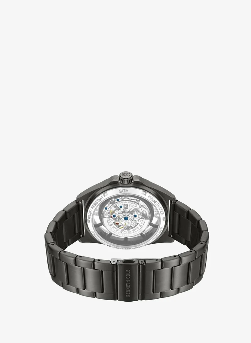 Kenneth Cole New York Gunmetal Pelham BayMen's 44mm Automatic Watch with Green Dial & Gunmetal Stainless Steel Bracelet for Men | Best Price UAE