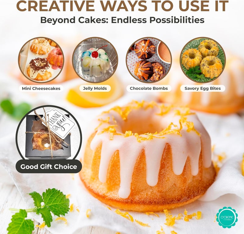 أوكريم قالب كيك بلاستيكي صغير قابل للخبز من O’Creme - قالب خبز مزود بطبقة سيليكون مانعة للالتصاق - قالب قابل لإعادة الاستخدام للخبز وأغراض أخرى - عبوة تحتوي على 25 قطعة - Image 3