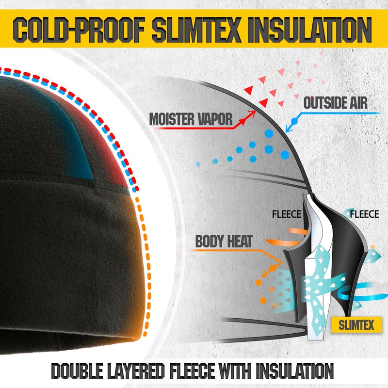 M-Tac Fleece Watch Cap - Tactical Beanie Hat Winter Skull Cap Cold Weather (Black, L) - Image 3
