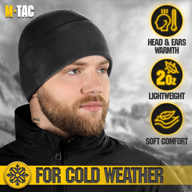 M-Tac Fleece Watch Cap - Tactical Beanie Hat Winter Skull Cap Cold Weather (Black, L) - Image 5