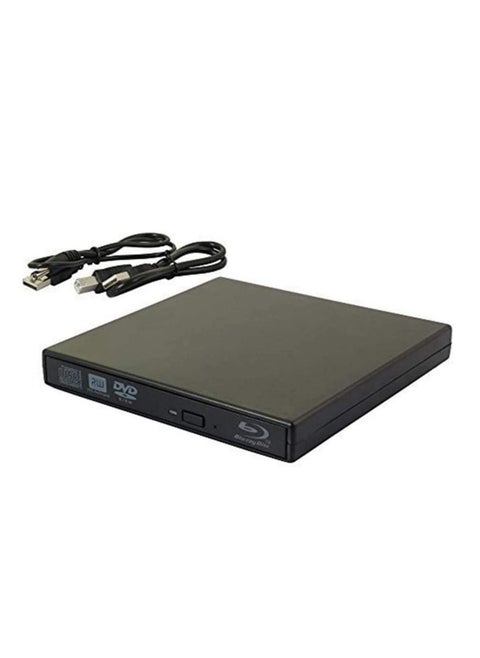 External DVD USB 2.0 Slim Portable CD-RW Drive DVD-RW Burner Writer Player for Laptop Notebook PC Desktop Computer Black