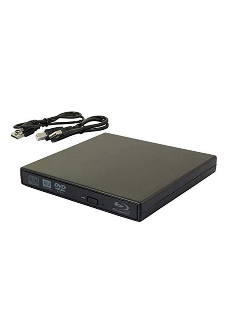 أذر مانيوفاكتشرر - مشغل دي في دي خارجي USB 2.0 رفيع محمول CD-RW مشغل ناسخ ناسخ DVD-RW لأجهزة الكمبيوتر المحمول والكمبيوتر المحمول والكمبيوتر المكتبي باللون الأسود - Image 1