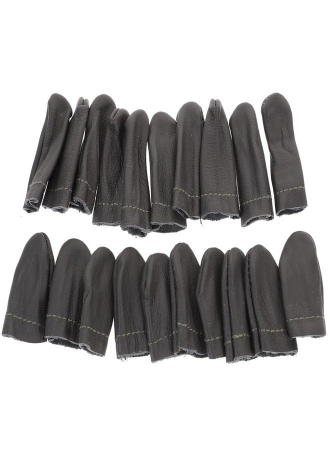 HOMSFOU Needle Felting Leather Finger Protector, Needle Felting Leather Gloves Craft Tools Knitting Finger Thimble Guards Tools for Hand Craft Sewing Needlework 20PCS(Random Color) - Image 1