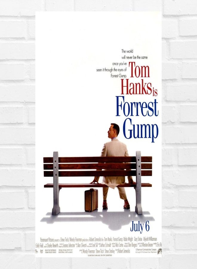 GRAY WALL - Forrest Gump Poster Tom Hanks Movie Wall Art 12x18 Inch Print on 300 GSM Paper Classic Hollywood Film Poster for Room Decor Wall Decorate Decoration Office & Home Decor Hotel Restraunt - Image 1