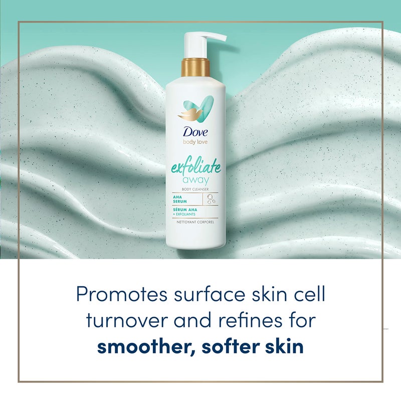 Dove Body Love Body Cleanser For Rough Skin Exfoliate Away Body Wash with AHA Serum and Exfoliating Minerals for Soft Skin 17.5 fl oz - Image 3