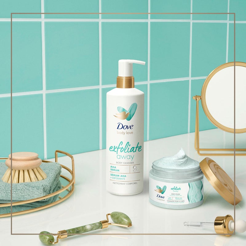 Dove Body Love Body Cleanser For Rough Skin Exfoliate Away Body Wash with AHA Serum and Exfoliating Minerals for Soft Skin 17.5 fl oz - Image 4
