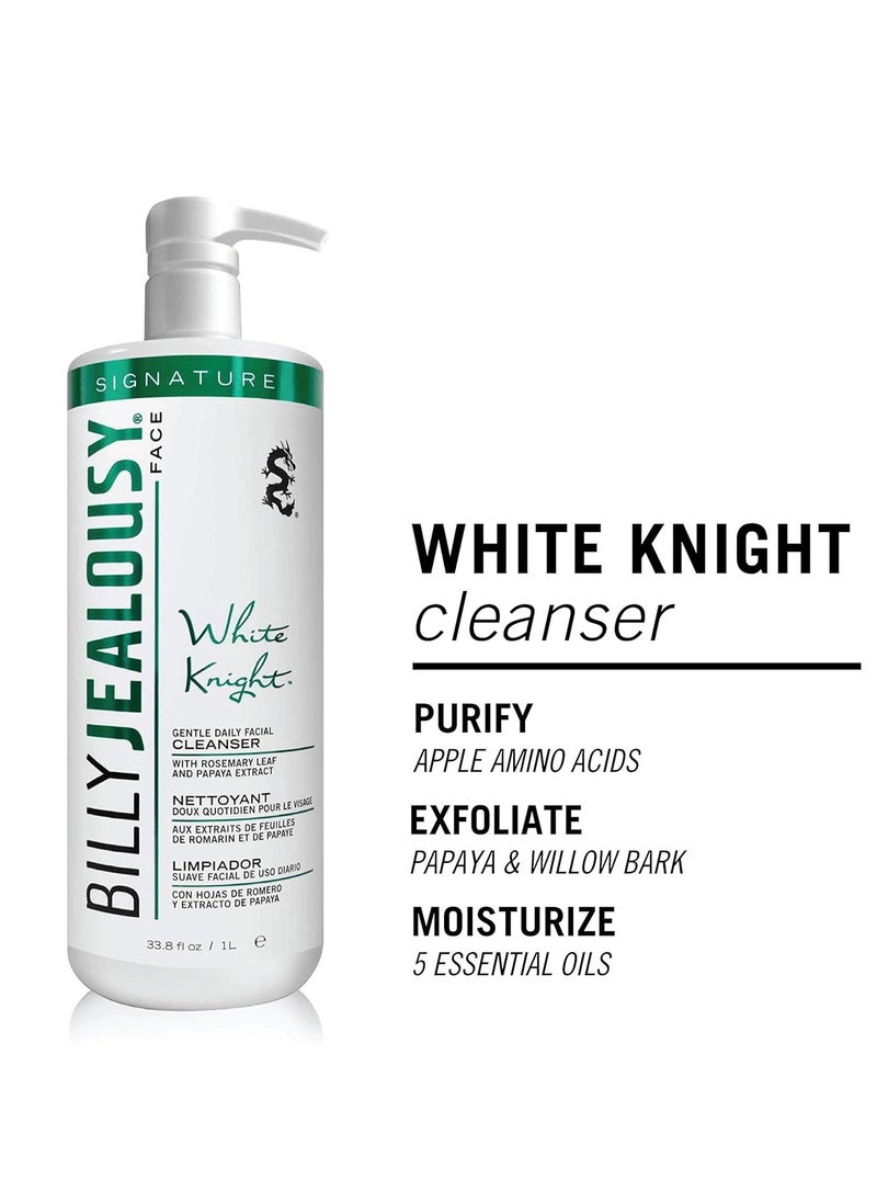 Billy Jealousy Billy Jealousy White Knight Gentle Daily Facial Cleanser with Non-Abrasive Exfoliators Ideal for All Skin Types, Men's Face Wash Formulated with Apple Amino Acids & Papaya Extract  - Image 3