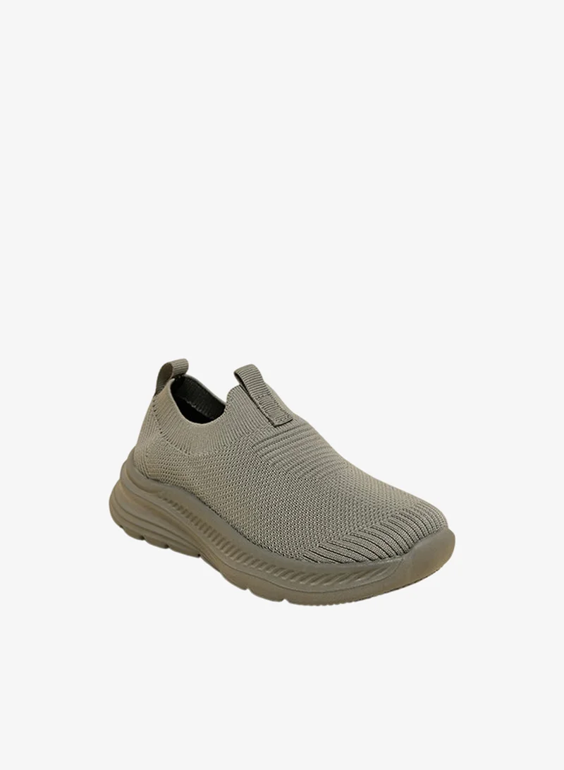 R&b Textured Knitted Slip On Shoes