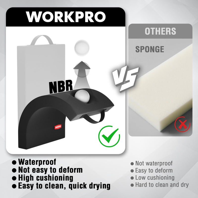 WORKPRO 17" Kneeling Pad with Removable Cover, Soft Pad Cushioning for Knee, Large Foam Kneeler Pad for Gardening, Daily Chores, Workout Supplies, Black - Image 3