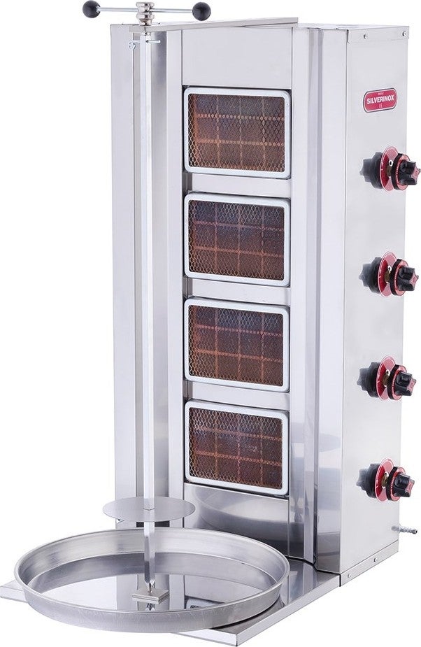 Işıkgaz Silverinox Industrial Natural Gas 4 Radian Doner Kebab Machine 
