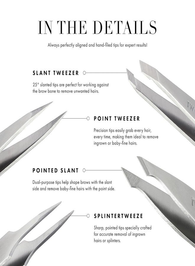 Tweezerman Rose Gold Mini Slant Tweezer - Tweezers for Eyebrows, Travel Tweezers for Eyebrows, Facial Hair, Ingrown Hair - Image 5