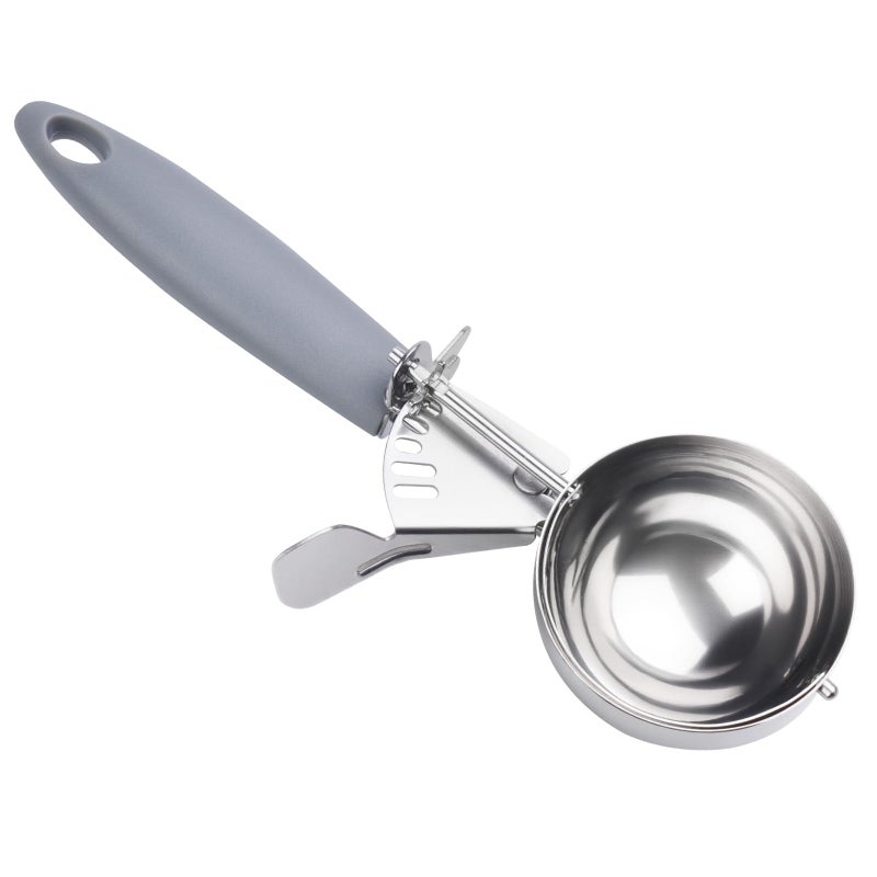 JUNADAEL J 4 OZ Scoop, Large Ice Cream Scoop With Trigger, Disher, Size #8 (1/4 Cup) Cookie Scoop, Muffin Scoops, Gray Handle, For Cookie Dough, Cupcake Batter, Muffin, Ice Cream - Image 1