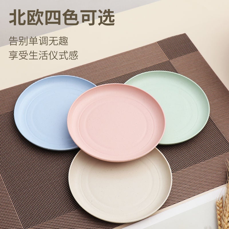 Japanese Style Household Bowl And Chopsticks Suit Simple Wheat Straw Tableware Dishes And Plates For 2 People And 4 People Eat Plastic Anti-Fall Bowl - Image 5