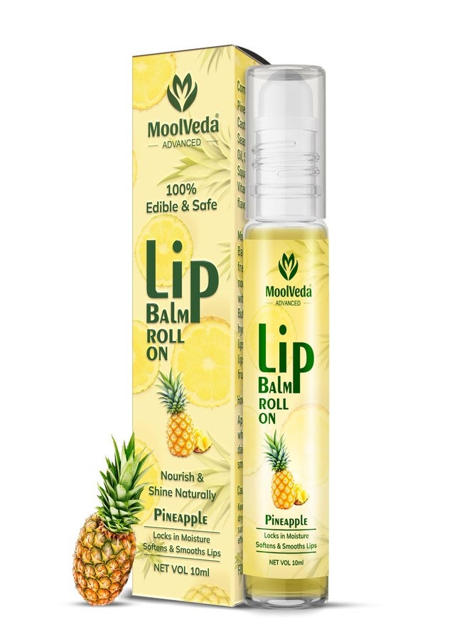 Moolveda Pineapple Lip Balm Roll on | 100% edible ingredients & no chemicals, 10ml - Image 1