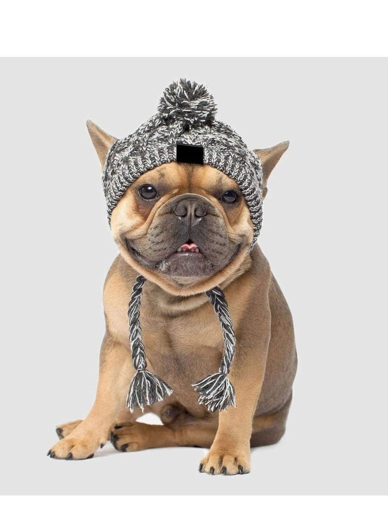 Knitted Dog Winter Hat - Windproof Cap & Neck Warmer for Cold Weather, Perfect for Pet Birthday Parties (S) - Image 2