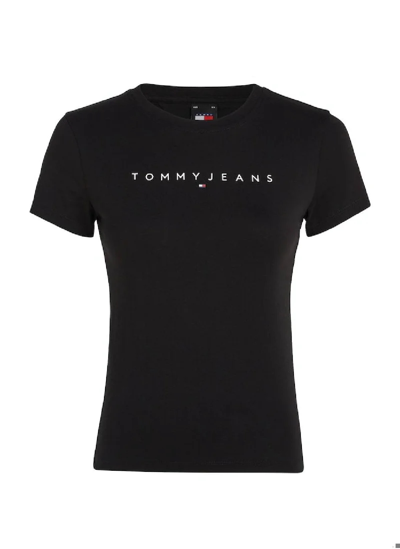 TOMMY JEANS Women's Logo Slim Fit T-Shirt -  Pure cotton, Black