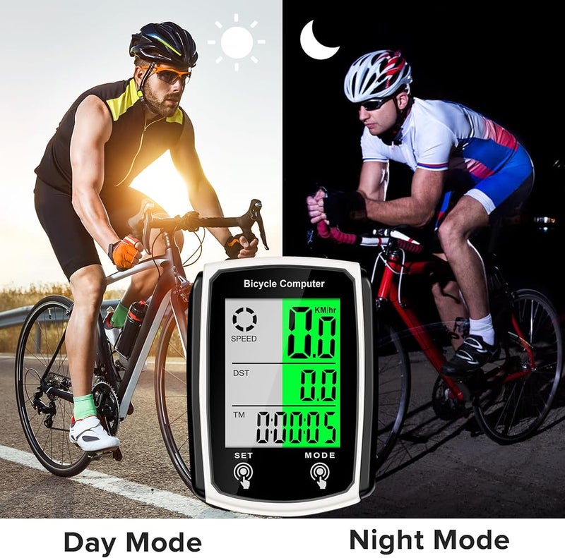 Hilceriy Bike Computer and Bicycle Odometer Wired KM/H Bike Speedometer with Automatic Wake-Up Cycling Speed Tracker LCD Display & Multi-Functions & Single Mileage & Calories Statistics Accessories - Image 3